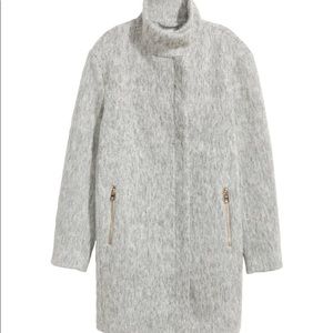 Wool blend grey cocoon coat